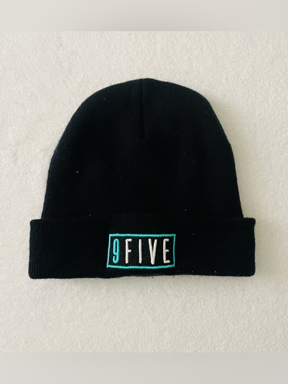 Vintage Yupoong Nine Five Men Beanie Hat Black Knit Y2K Punk Skater Grunge